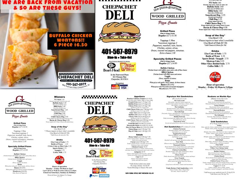 Chepachet Deli Menu