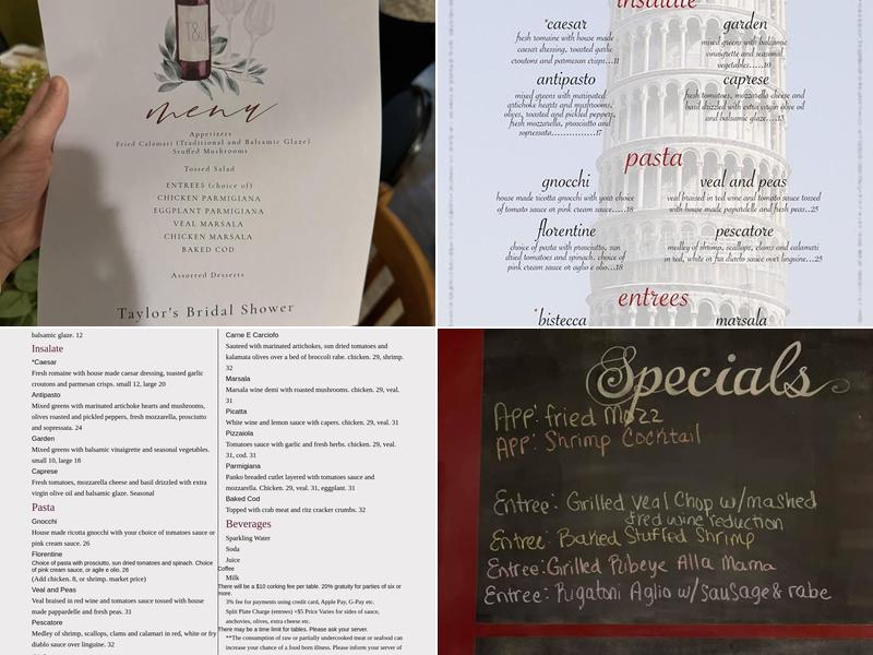 Café Vino Menu