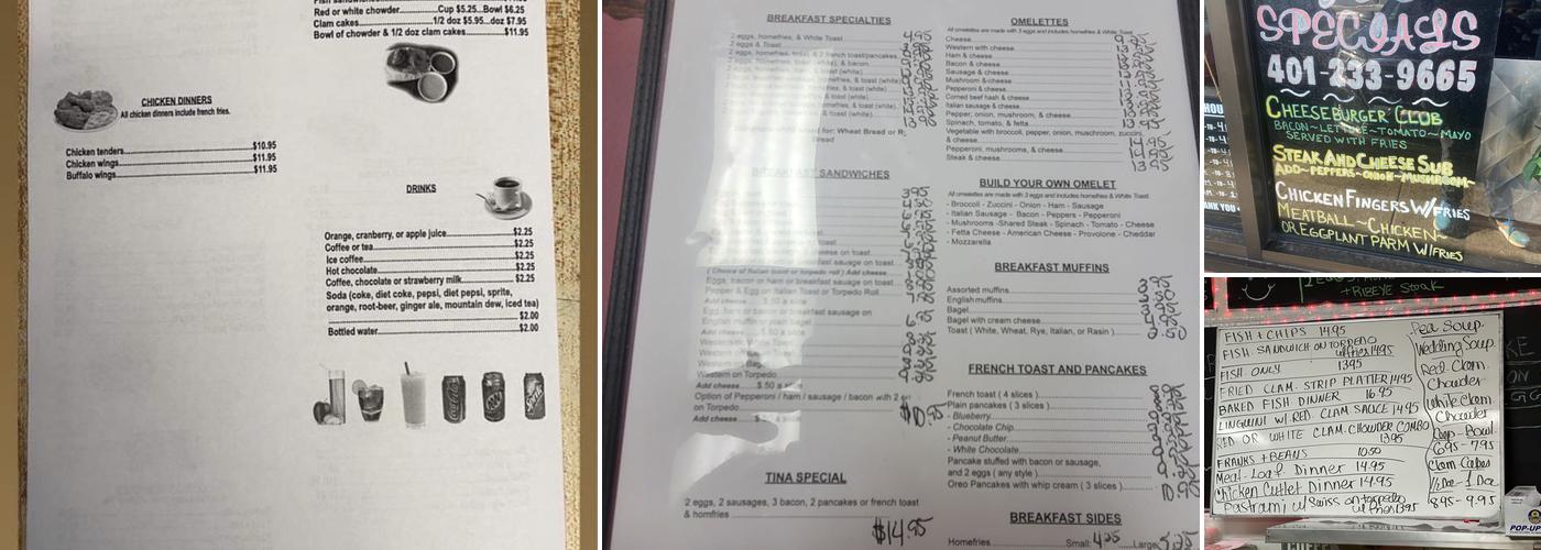 J & T's Menu