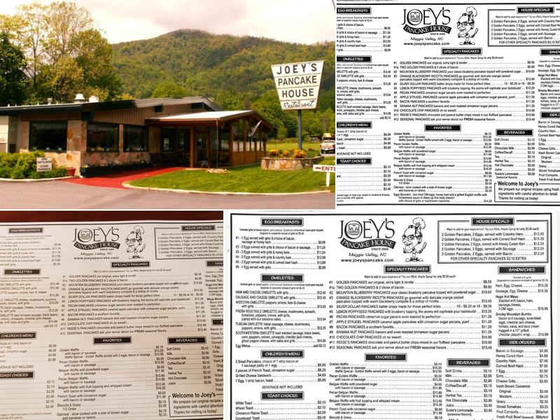 Joey's Pancake House Menu