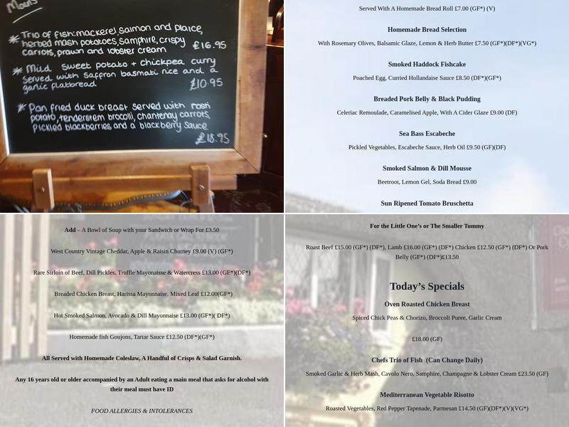 Greyhound Country Inn Menu