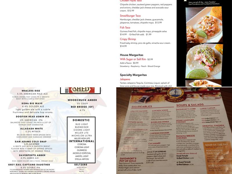Davenport's Family Restaurant Menu