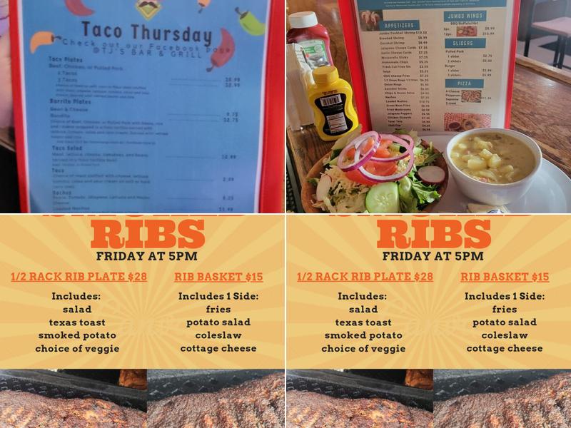 TJ's Bar & Grill Menu