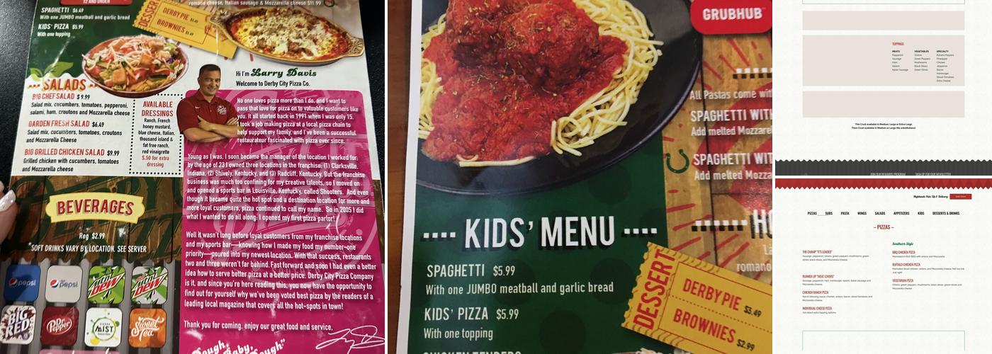 Derby City Pizza Co. Menu