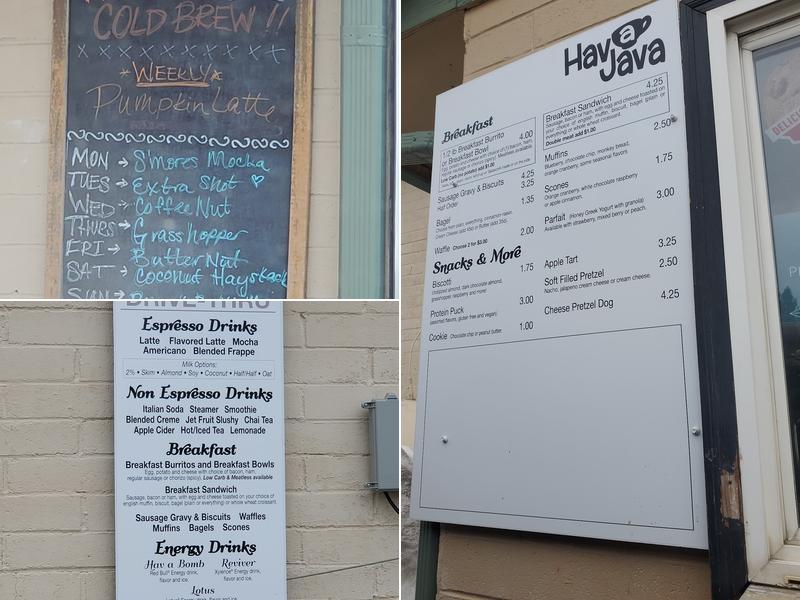 Hav-A-Java Expresso To Go Menu