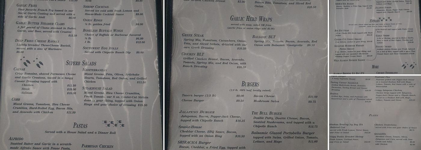 The Rusty Moose Tavern & Grill Menu