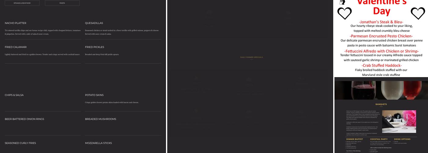 Jonathan's Menu