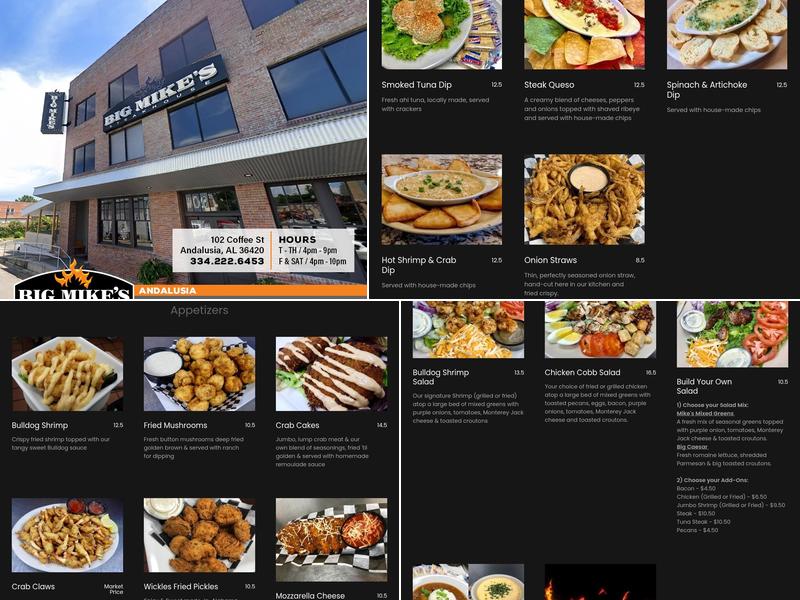 Big Mike's Steakhouse - Andalusia Menu