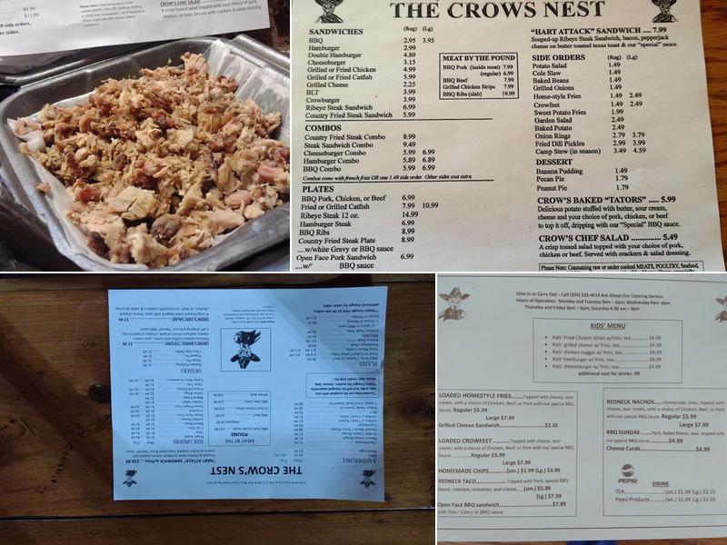 Crow's Nest Menu
