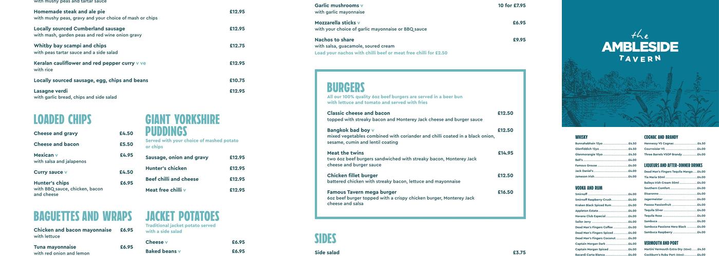 Ambleside Tavern Menu
