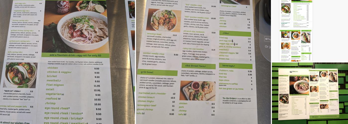 PhởNatic Menu