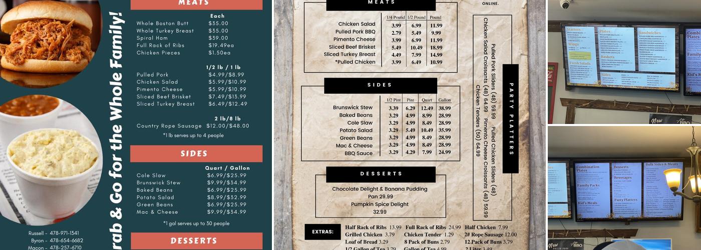 Georgia Bob's BBQ - Byron, GA Menu