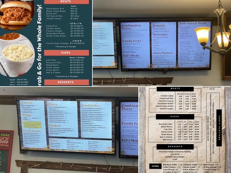 Georgia Bob's BBQ - Byron, GA Menu