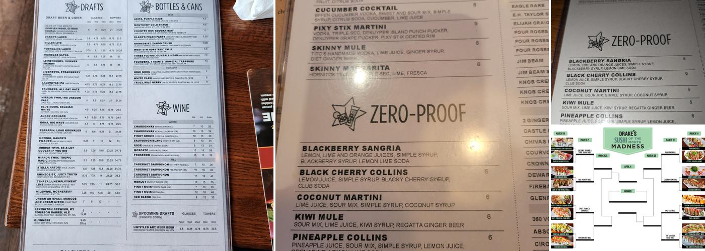 Drake's - St. Matthews Menu