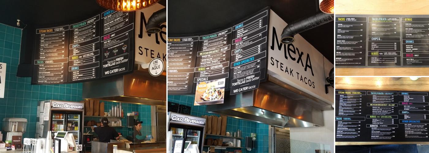 MexA Tacos Menu