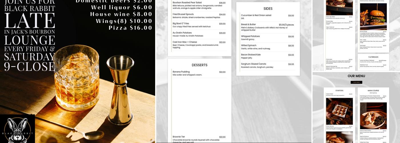 Black Rabbit Menu