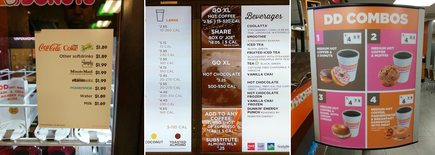 Dunkin' Menu