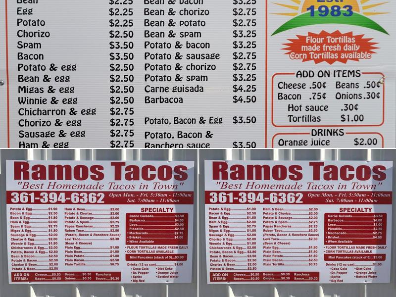 Ramos' Cafe Menu