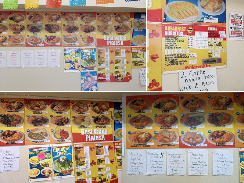 Adolfo's Taco Shop Menu