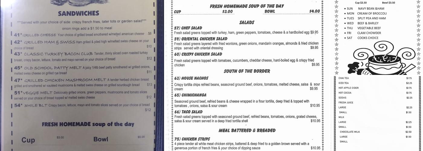 Three Mile Cafe - 76 Menu