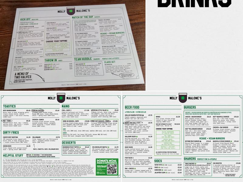 Molly Malones Menu