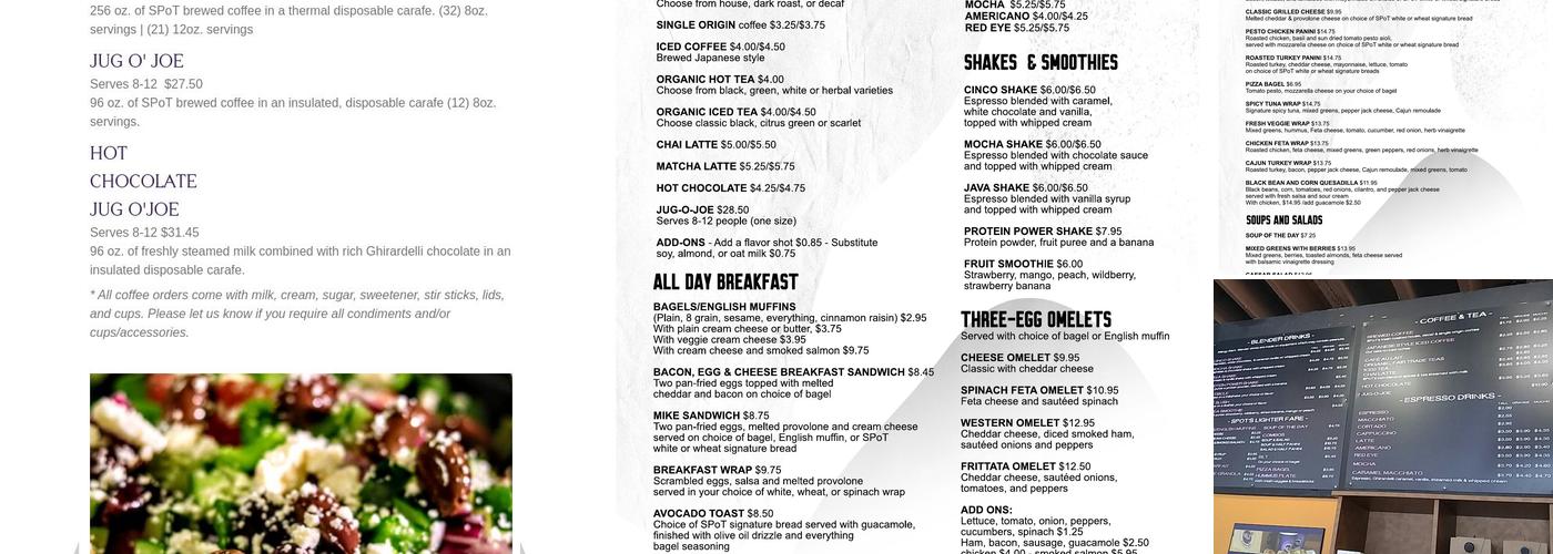 SPoT Coffee Menu