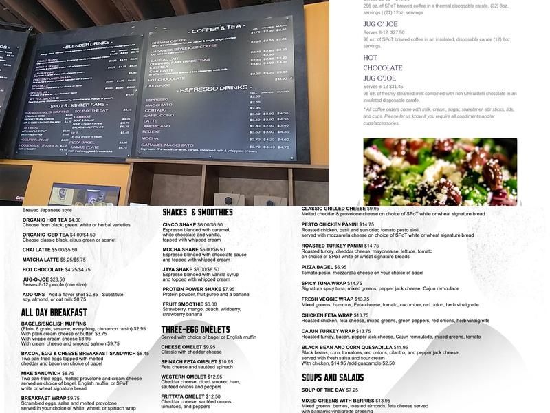 SPoT Coffee Menu