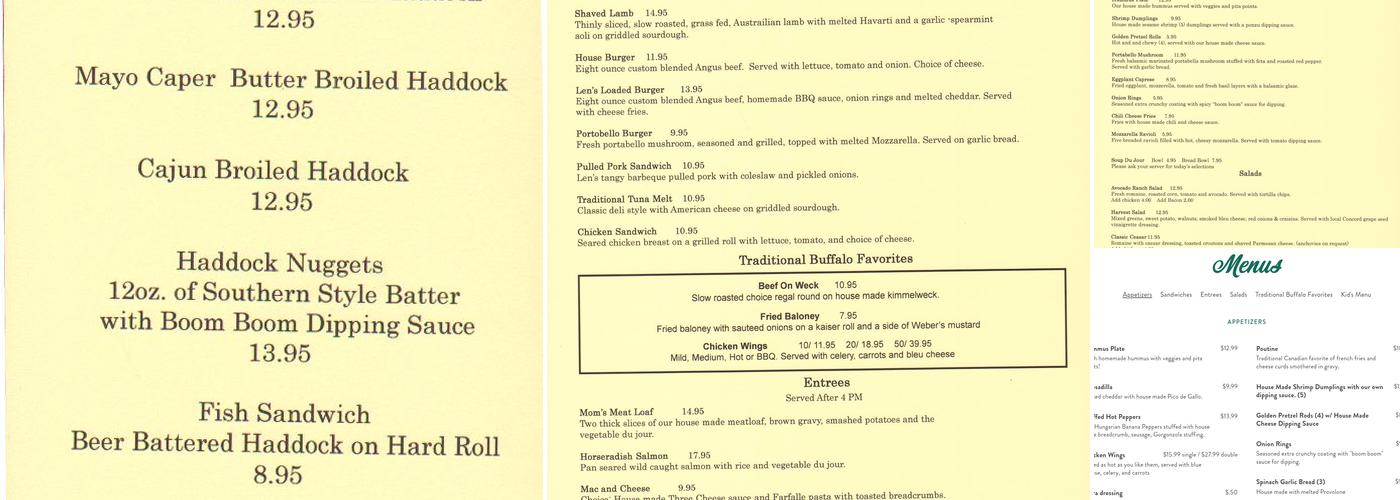 Parkside Meadow Menu