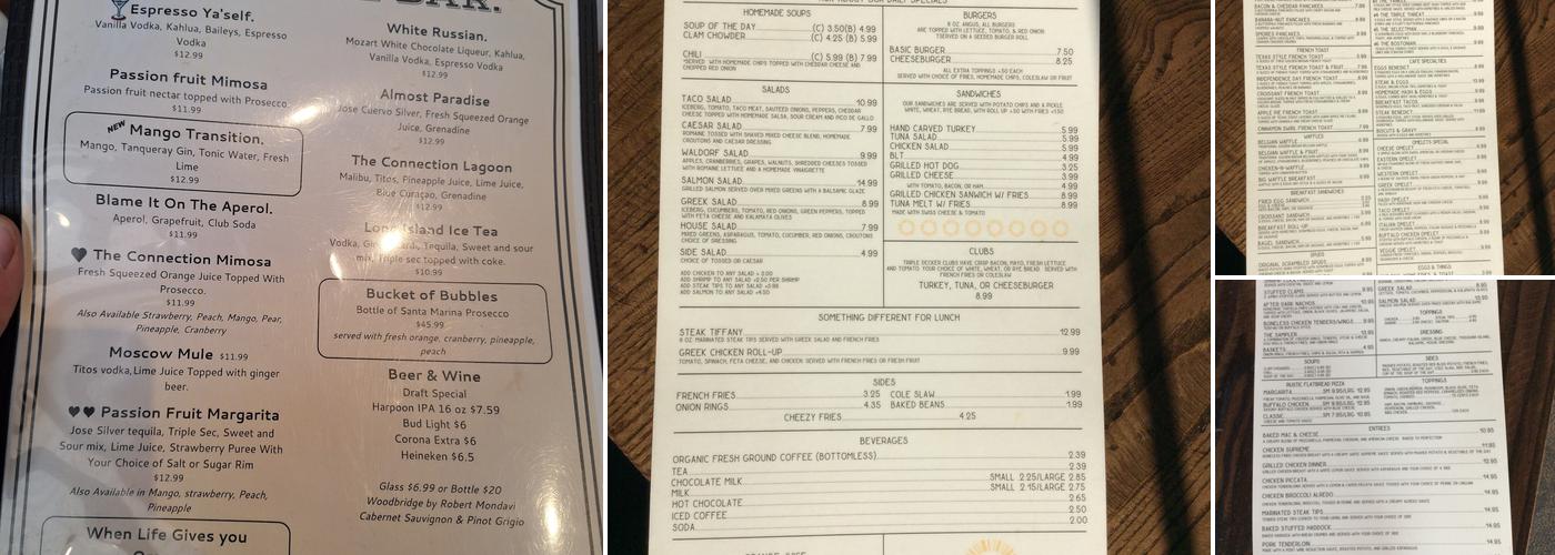 The Connection Cafe Menu