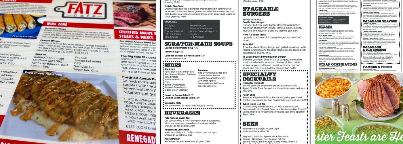 Fatz Cafe - Jasper Menu