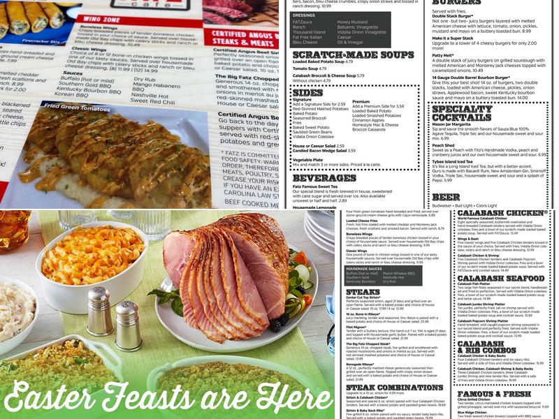 Fatz Cafe - Jasper Menu