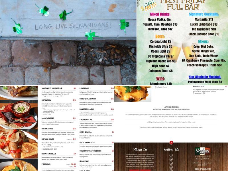 Shenanigans Menu