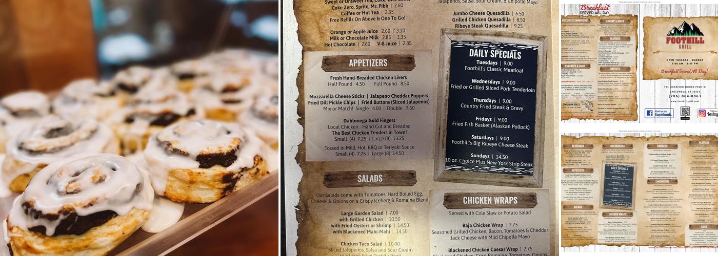 Foothill Grill Menu