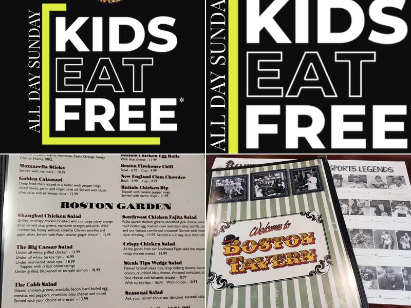 Boston Tavern Menu