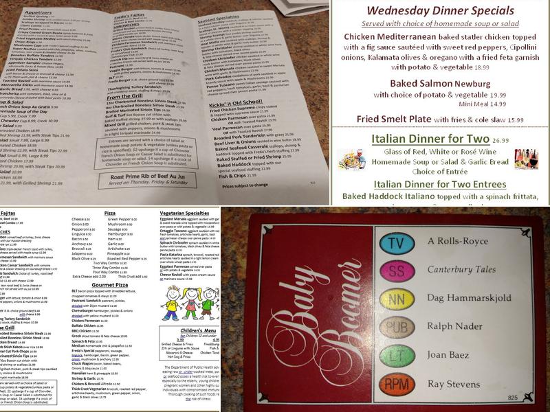 Freda's Menu