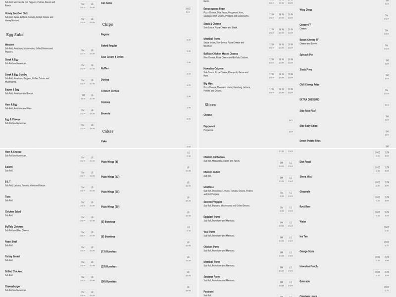 Corner Grill N Pizzeria Menu