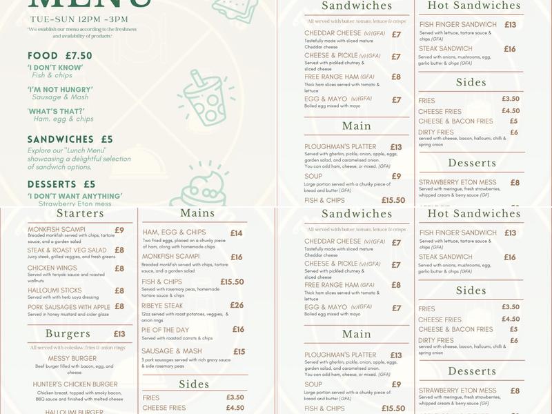 The Gerrard Arms Menu