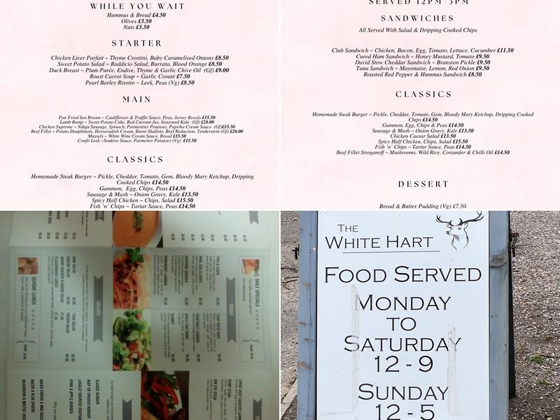 The White Hart Inn Menu