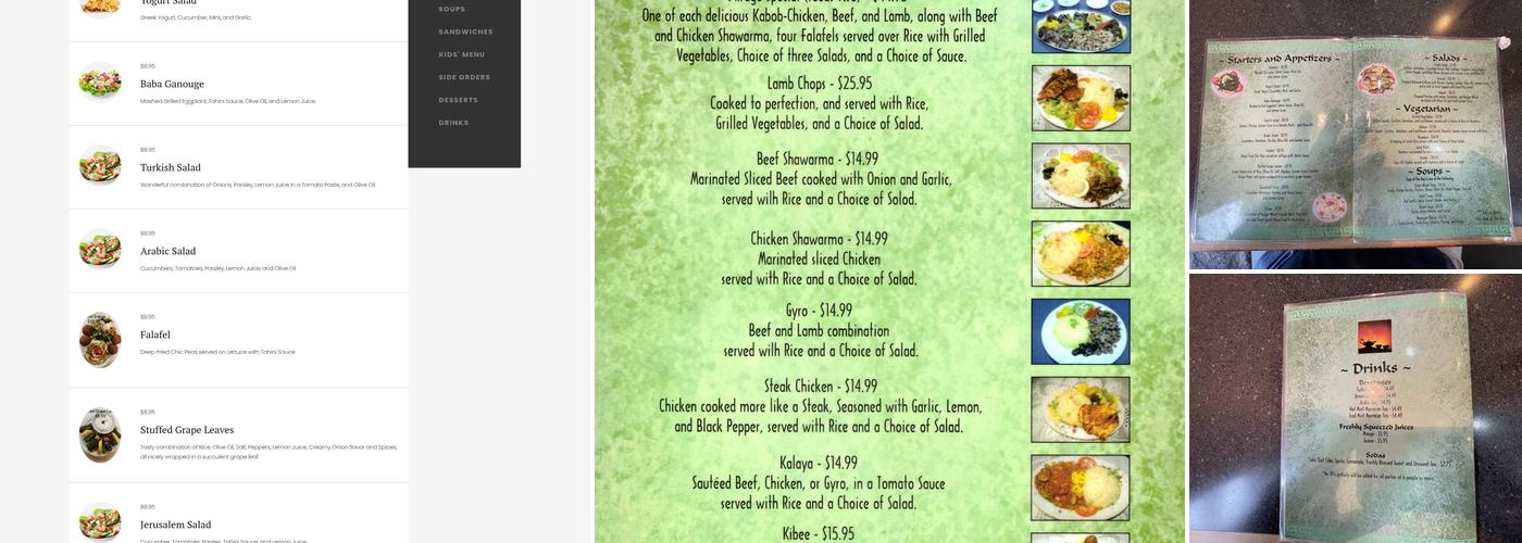 Mirage Mediterranean Menu
