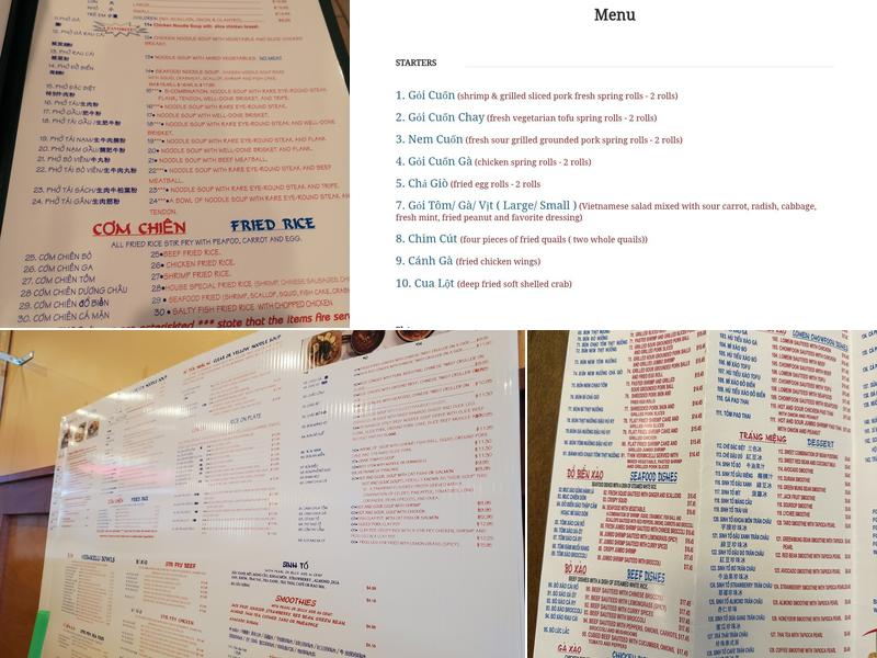 Pho So 1 Menu