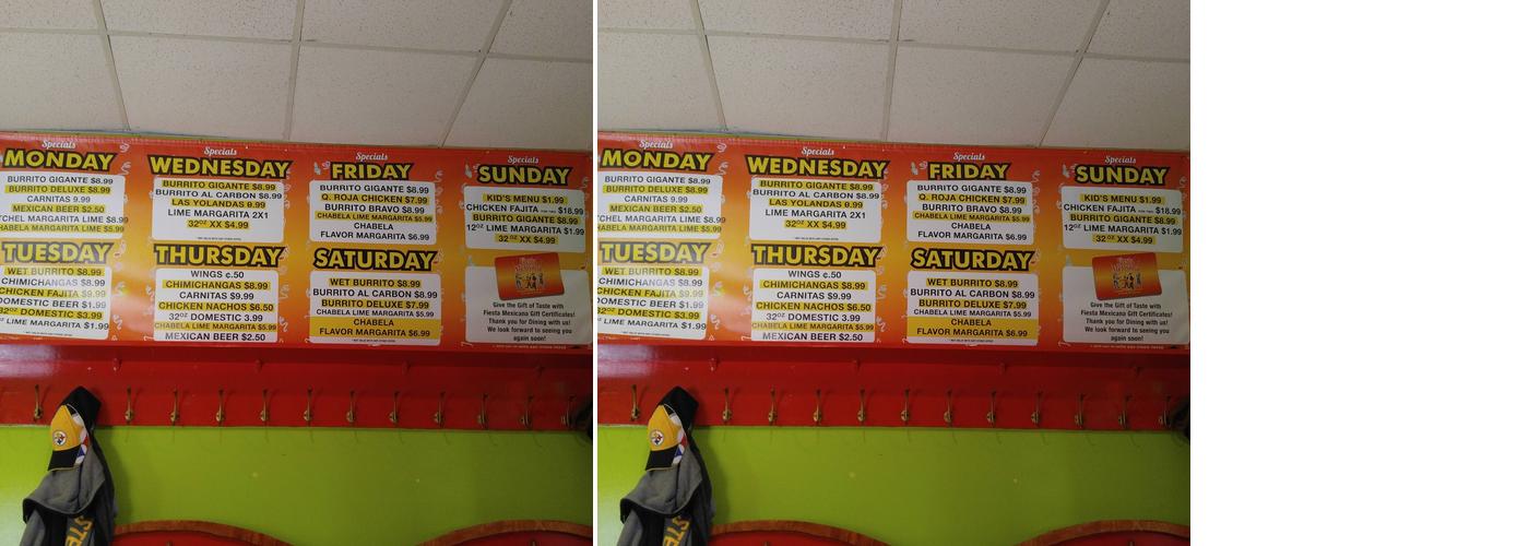 Fiesta Mexicana Menu