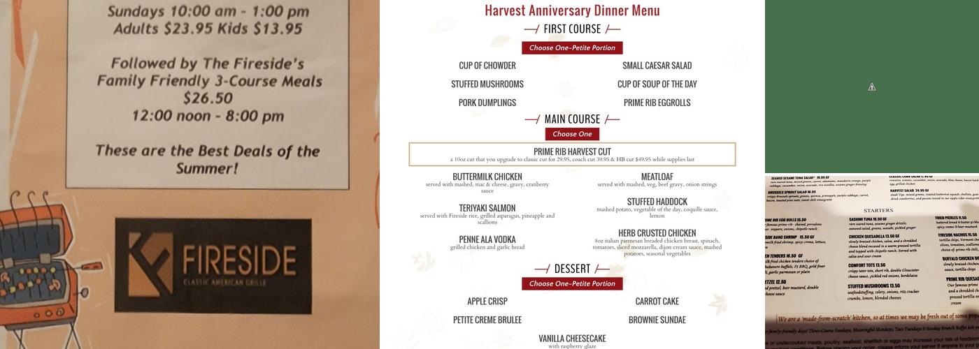 Fireside Grille Menu