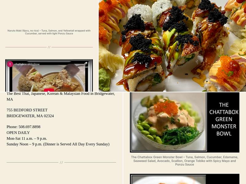 The Chatta Box Menu
