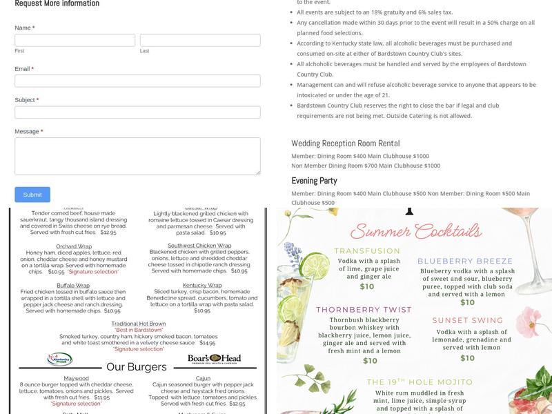 The Grill at Maywood Menu