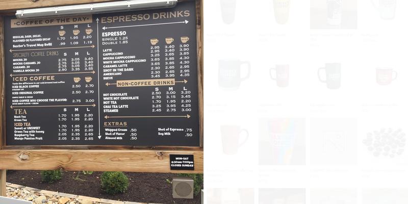 Baxter's Coffee (original location) Menu