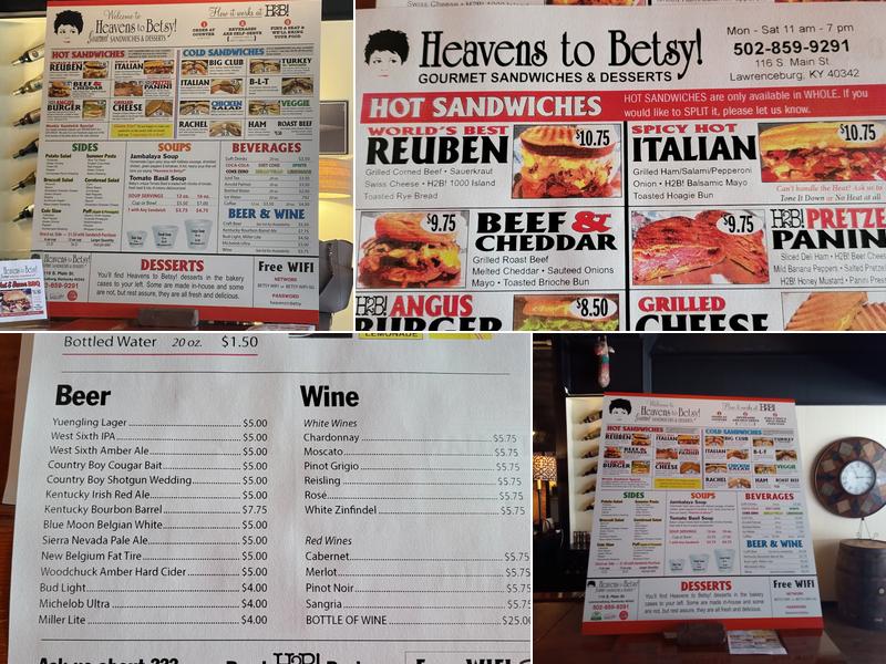 Heavens to Betsy! Bakery & Deli Menu