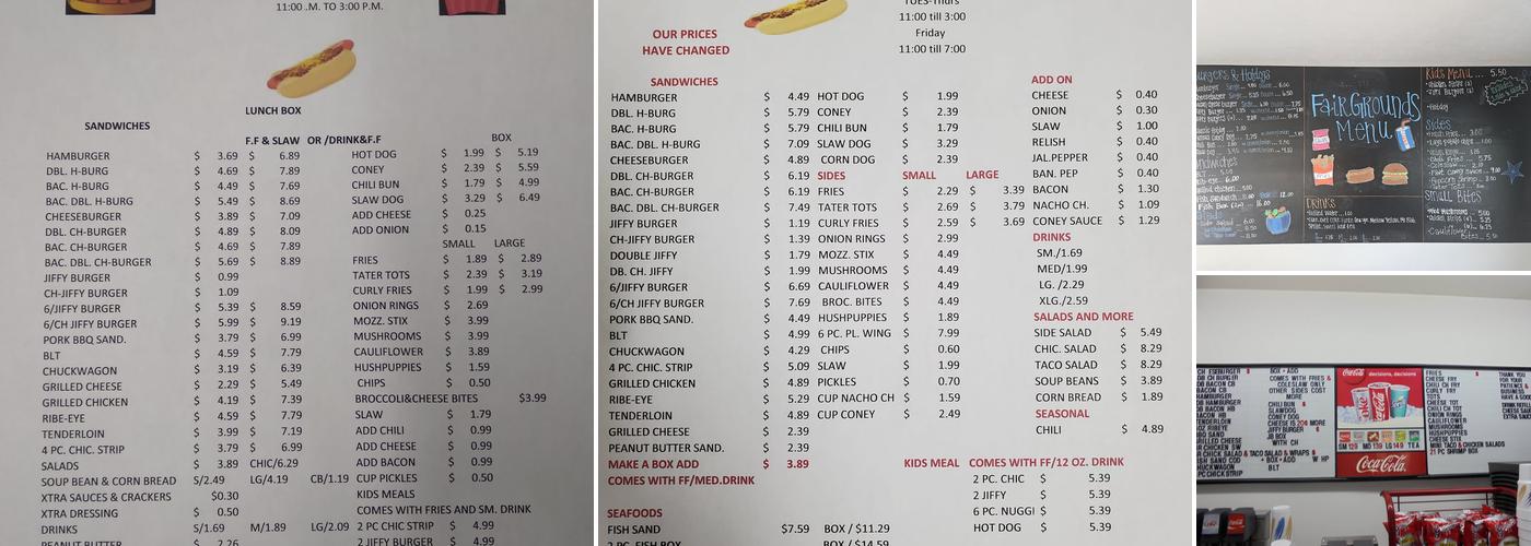 Fairgrounds Drive-In Menu