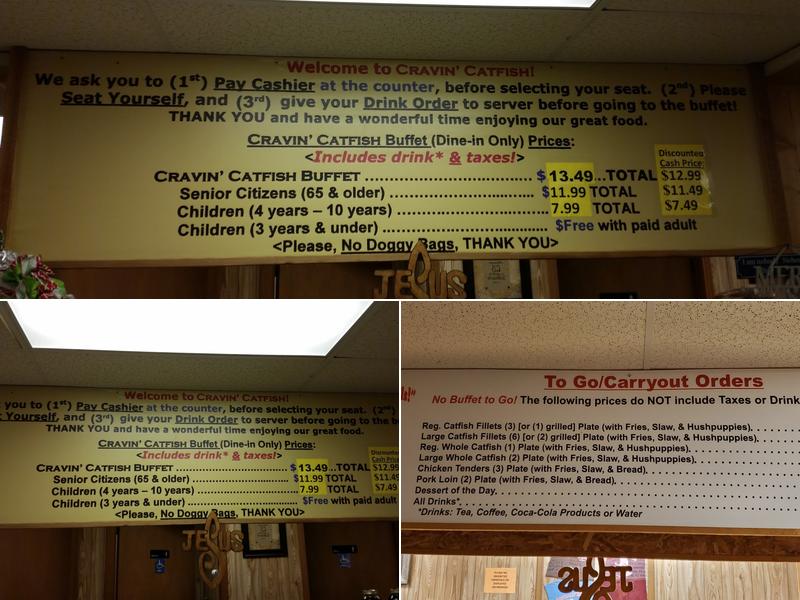 Cravin' Catfish Menu