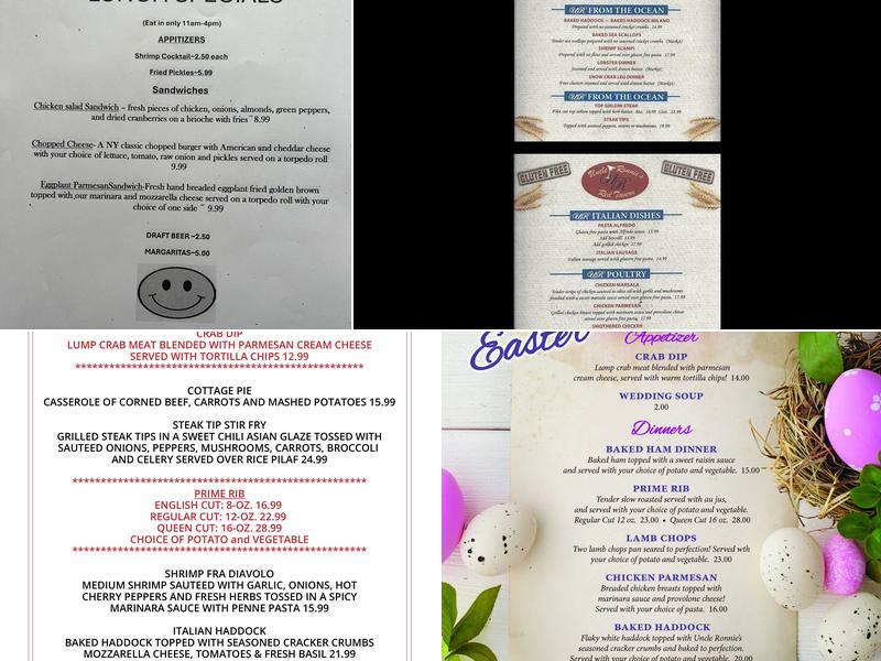 Uncle Ronnie's Red Tavern Menu