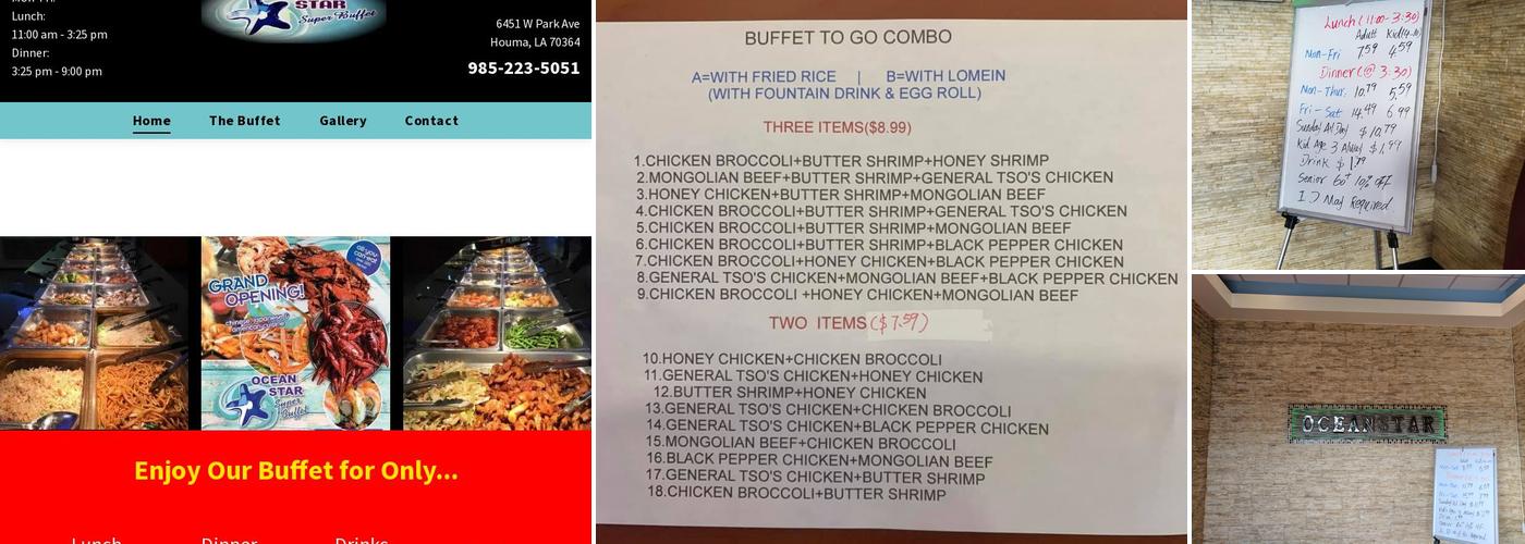 Ocean Star Super Buffet Menu